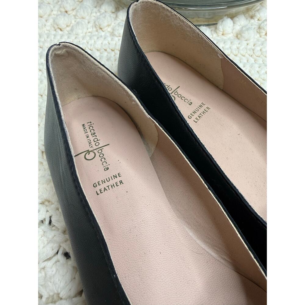 NEW RICCARDO BOCCIA Women's 40 Clodette Pointed Toe Ballet Flats Leather Shoes - Picture 7 of 14